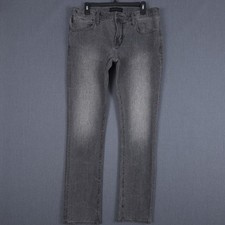 John Varvatos Bowery Jeans Mens 32 Fits 33x32 Gray Slim Straight Stretch Denim