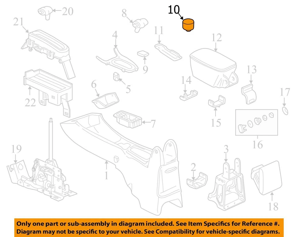 Oldsmobile Pontiac Alero Grand Am Liner 1997-2005 F/FLR CNSL CUP HLDR 22614446 Foto 2 de 3