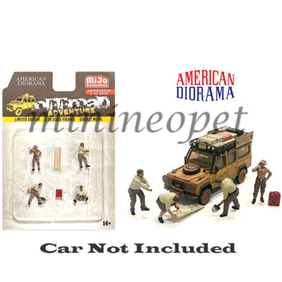 AMERICAN DIORAMA AD 76492 1/64 DIECAST FIGURES SET OFF ROAD ADVENTURE
