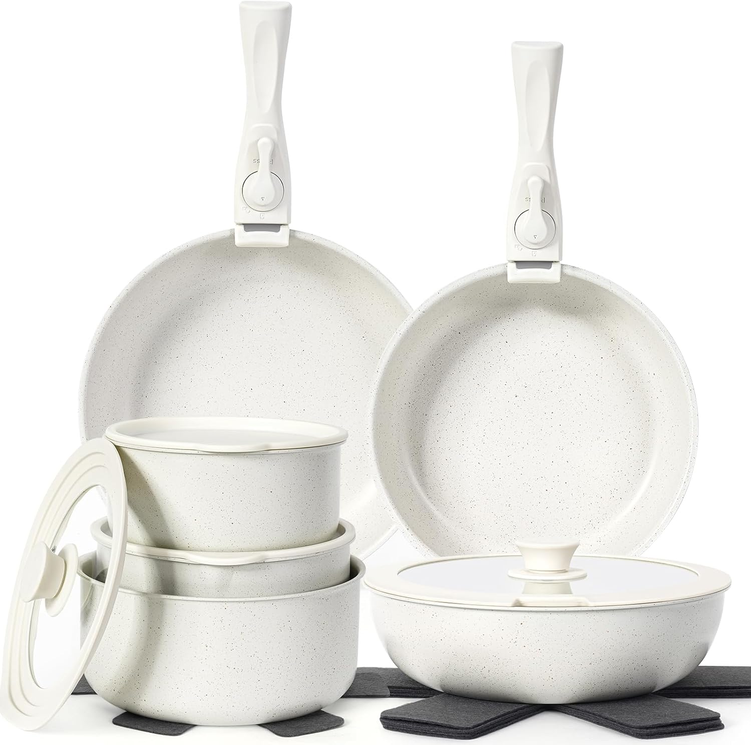 17-17 Piece Nonstick Cookware Set Detachable Handles