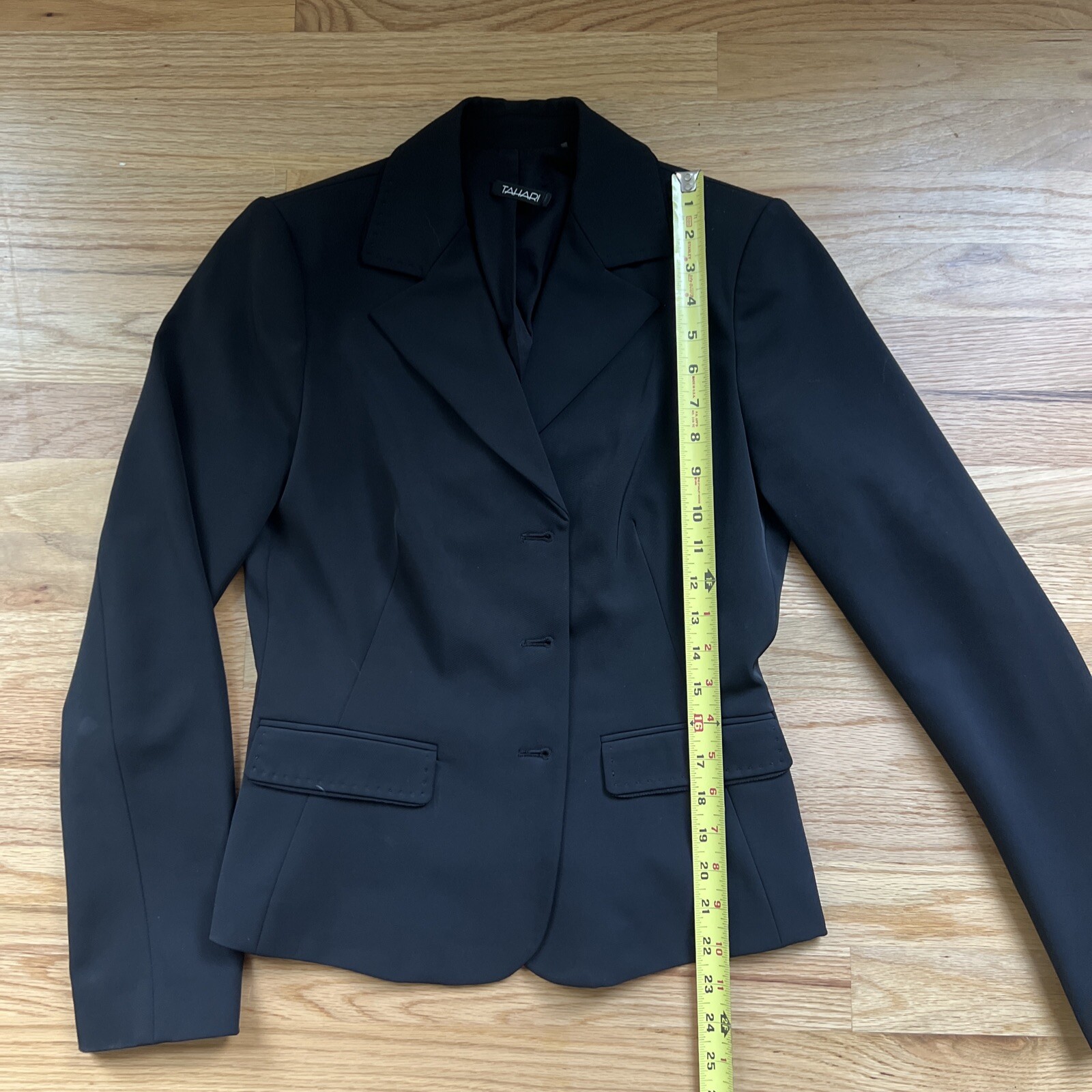 3 Button Front tahari suit jacket size8. Black stretch. 3 Button Front And Fully Lined ...