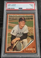 1962 Topps Jim Landis PSA 7 NM CENTERED #540 White Sox