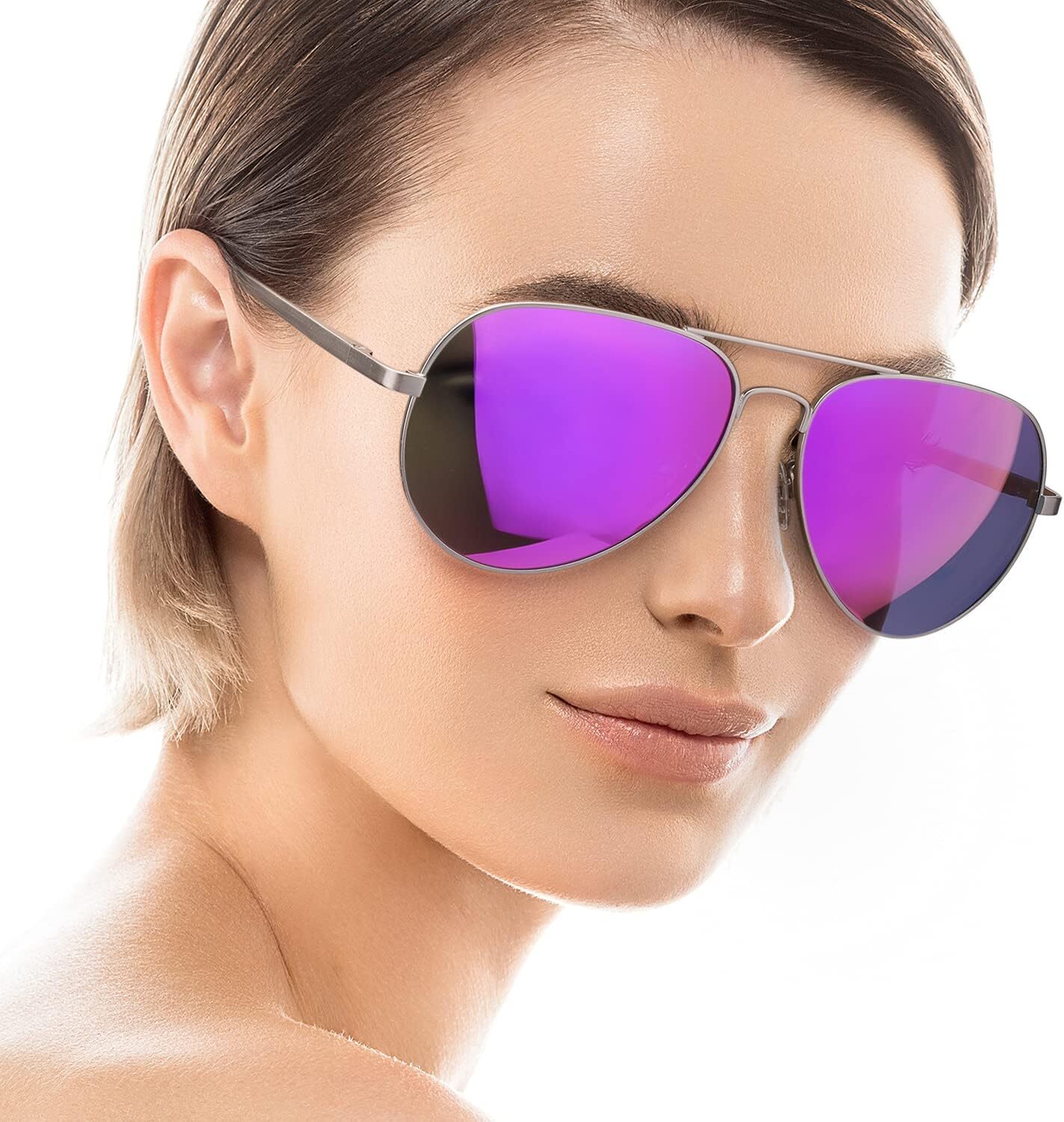 Aviator Sunglasses for Women Men Oversized Mirrored Polarized Sunglasses-image