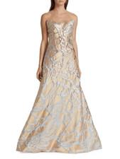 RENE RUIZ COLLECTION Metallic A-Line Gown