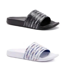 AND1 Men's Black or White Slip-on Slides Sandals Slippers Shoes: 8-13