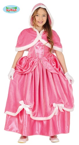 COSTUME CARNEVALE PRINCIPESSA DELLE NEVI INVERNO VESTITO GUIRCA BAMBINA  ROSA | eBay
