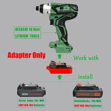 1 Adapter for Hitachi 18v Tool To for Porter Cable, Black and Decker 20v Battery