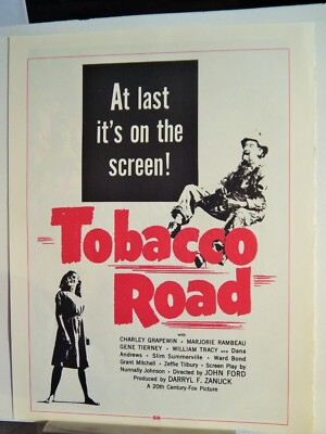 TOBACCO ROAD (GENE TIERNEY) / ANNA & KING OF SIAM (DUNNE) MOVIE AD VTG 1981 