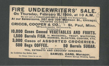 Chicago IL 1900 Fire Underwriters venta de miles de estuches barriles y bolsas---