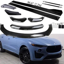 For Maserati Levante 17-23 Front Bumper Lip Spoiler+Side Skirts+Rear Lip