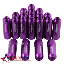 20PCS Purple M12X1.5 60MM Aluminum Tuner Racing Lug Nuts For Acura Honda Toyota