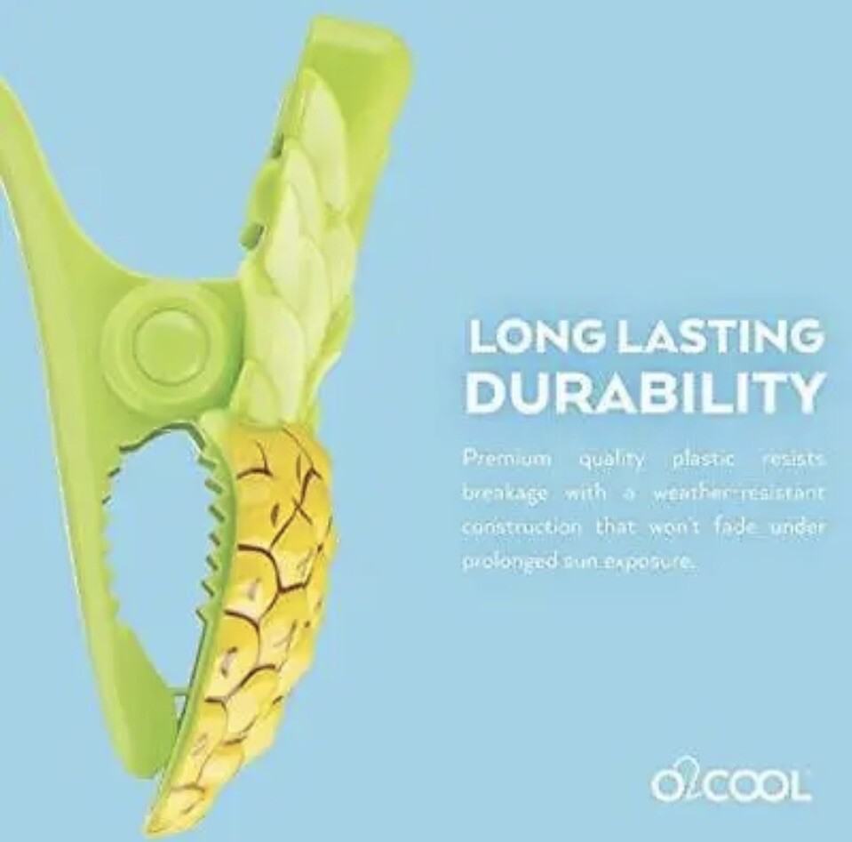 O2COOL Bocaclips - Beach Towel Clips For Beach Chairs, Patio And Pool