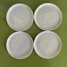 4 Crate & Barrel Mercer Wavy Textured Bread Plates Gray 5.25" Lipped Edge EUC