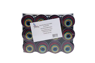 Kleravitex Hair Curlers Roller Set/Self Grip/Set of 96 Stackable Rollers / 8...