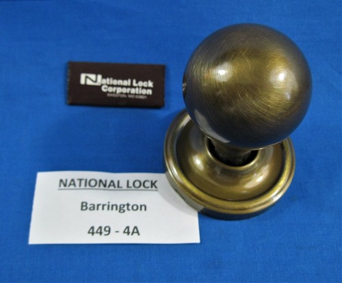 NATIONAL LOCK - Antiqu Brass Concealed Screw Half Dummy Door Knob Pull - 449-4A - Picture 4 of 7