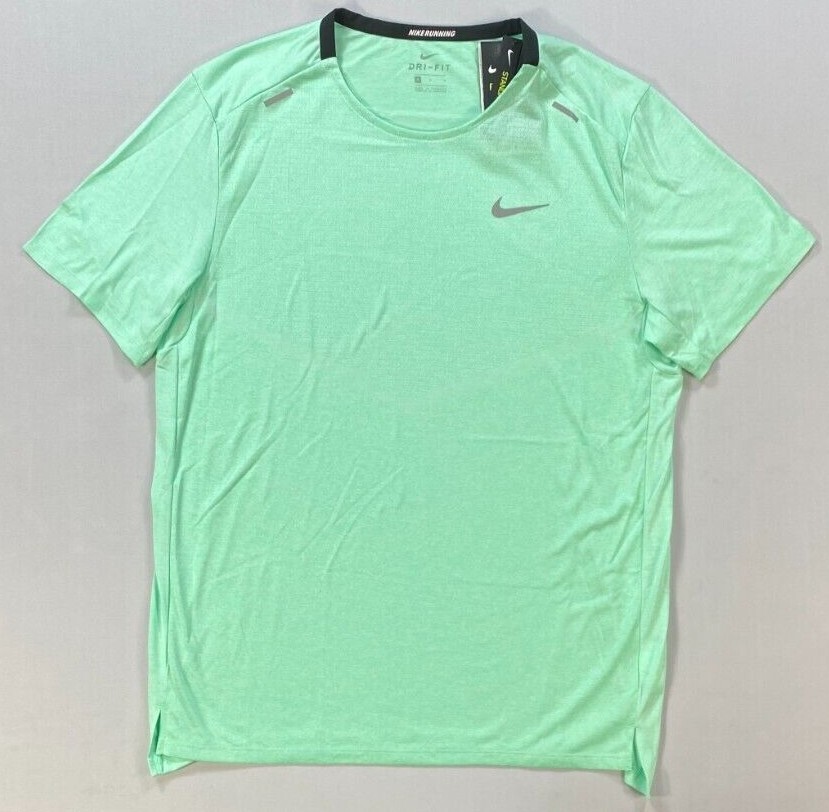 Nike Mens DRI-FIT Rise 365 Short-Sleeve Running Top Green Sz Nike Mens DRI-FIT Rise 365 Short-Sleeve Running Top Green Sz