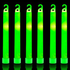 32 Ultra Bright 6 Inch Large Green Glow Sticks - Chem Lights Sticks with 12 H