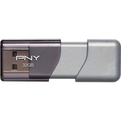 PNY Technologies Elite Turbo Attache 3 32GB USB 3.0 Flash Drive, Silver