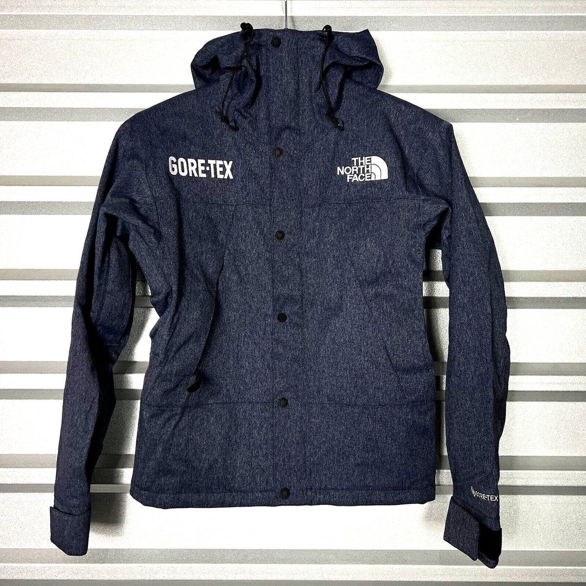 The North Face GTX Mountain Jacket Denim Blue TNF Black Men's Size