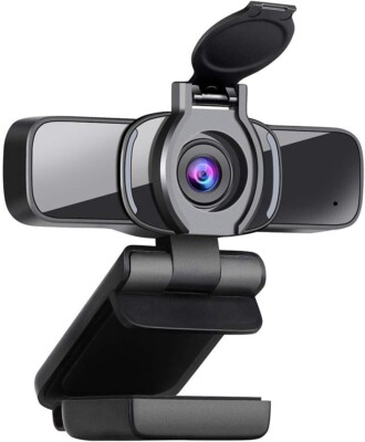 Dericam USB Webkamera, 1080P HD Webcam mit Mikrofon und Sichtschutz PC MAC