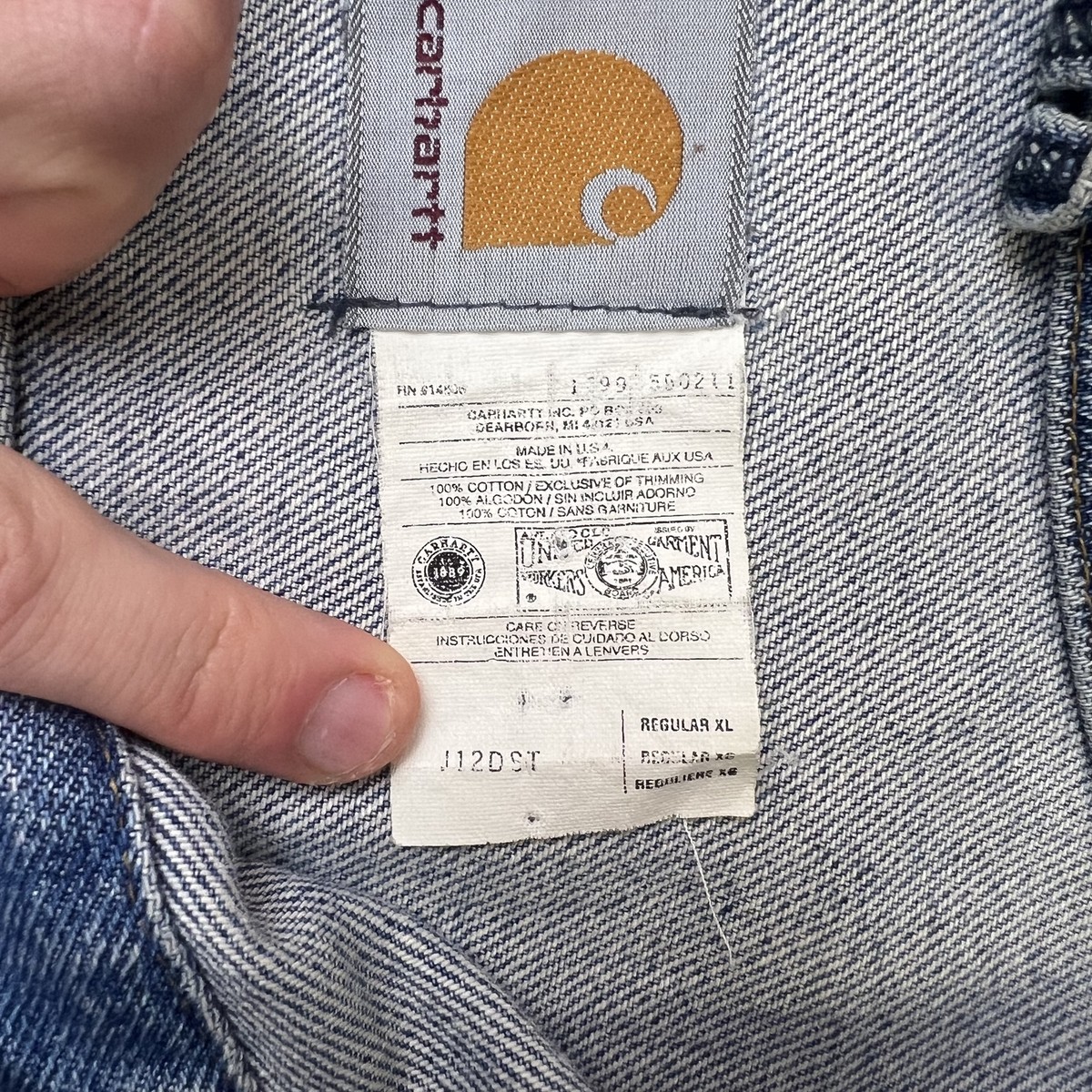 Carhartt Denim Trucker Jacket Blue J12 DST Rare Vintage | eBay