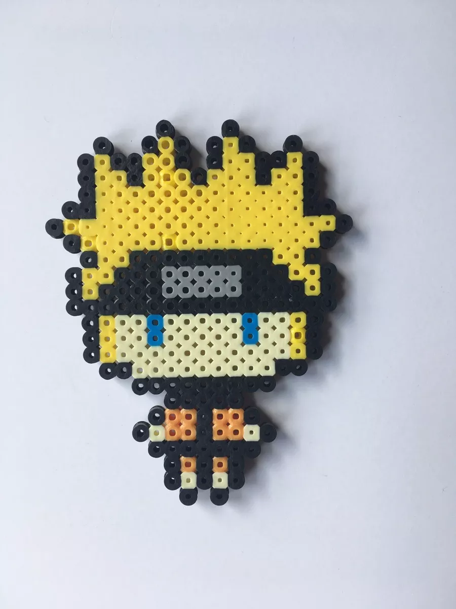 Naruto Pixel Magnet, Hand Made, Perler Bead, 8-bit