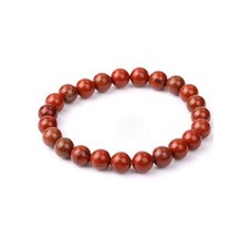 Red Jasper beaded bracelet Stretch Elastic Handmade Gemstone Beds Reiki