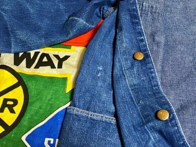 PIONEER 1950s Vintage Denim Coverall Work Jacket Made in USA PIONEER 1950s Vintage Denim Coverall Work Jacket Made in USA