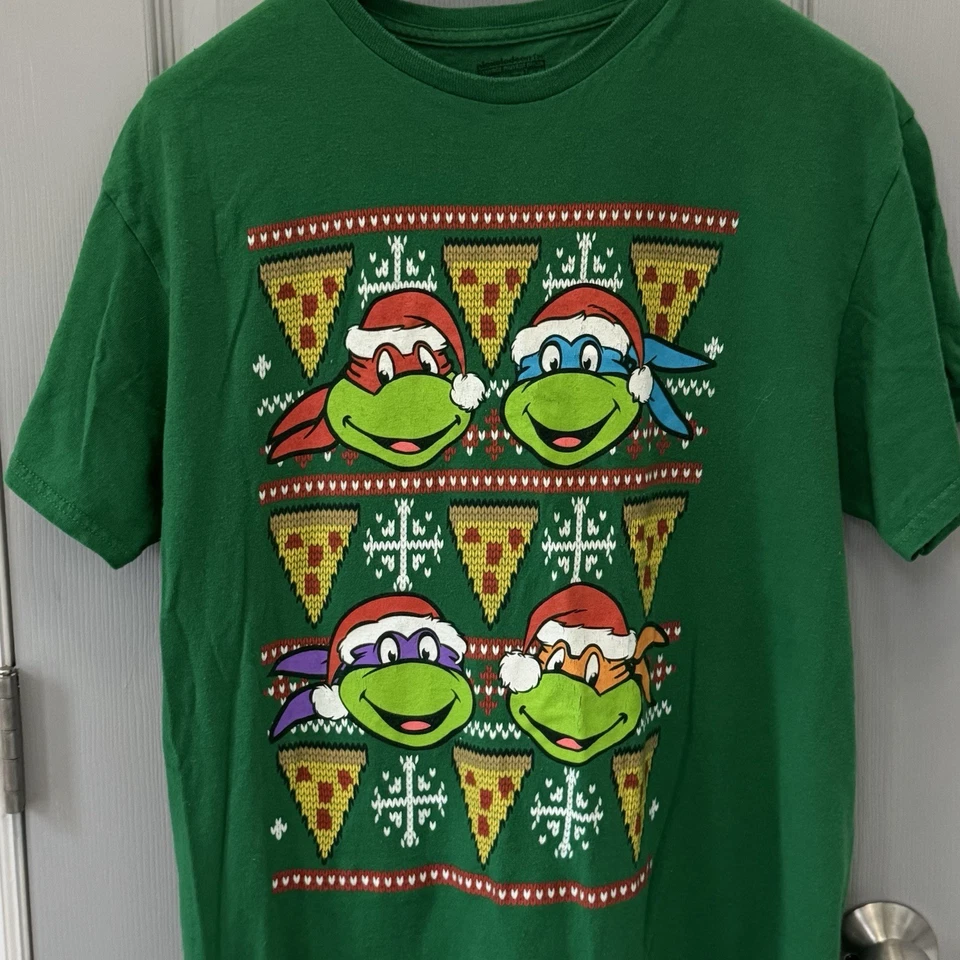Teenage Mutant Ninja Turtles Christmas Sweater Theme Tshirt Size Large - Image 3 of 4