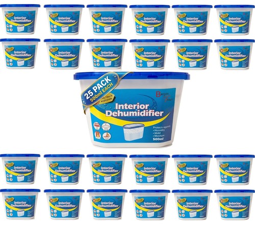 25 Pack 500ml Moisture Absorbers Damp Condensation Remover Dehumidifier