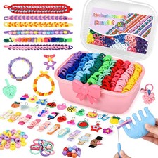 Bracelet Making Kit for Girls 6-12: 24 Colors Rubber Band 8 inches, Pink