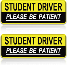 2Pcs Student Driver Magnet for Car,Safety Warning Be Patient New Driver Sticker-
