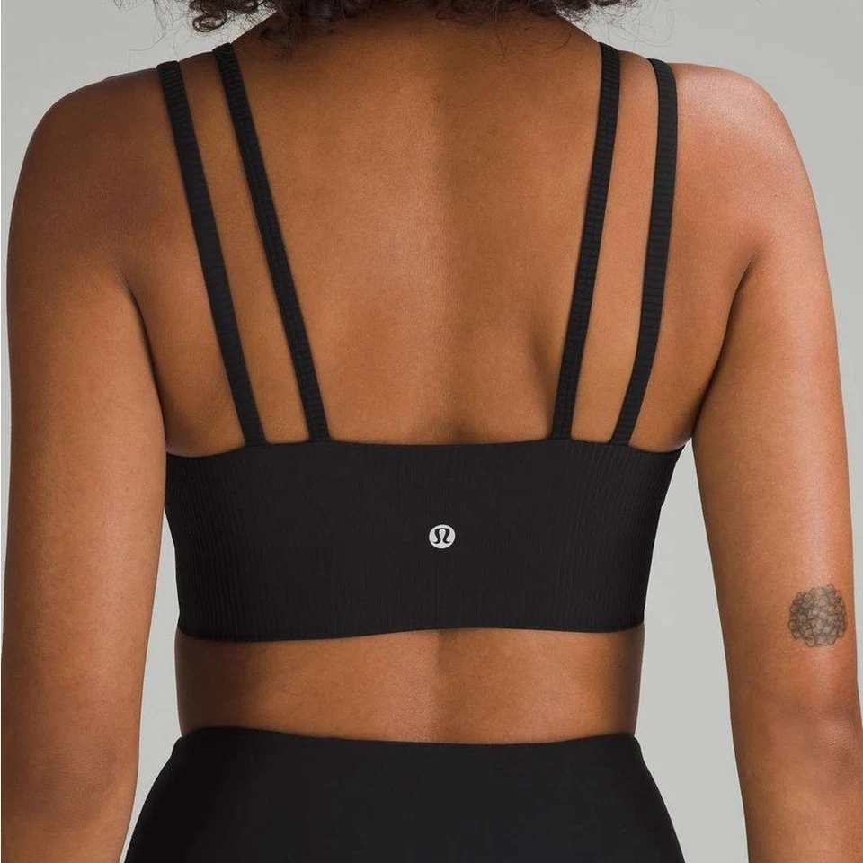 Sujetador acanalado Lululemon Like a Cloud con tiras Longline soporte ligero copa B/C Foto 3 de 4