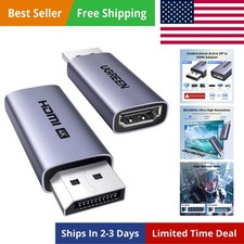 2 Pack Active 4K 60Hz DisplayPort to HDMI Adapter, Unidirectional DP 1.2 PC t...