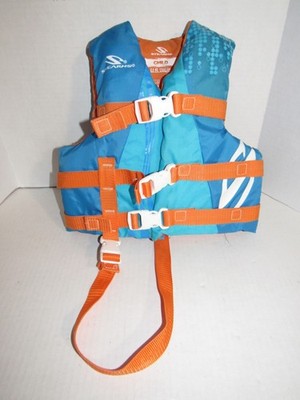 Stearns Ski Life Vest Jacket PFD Blue Orange 3040 USCG Approved Child 30-50 lbs.