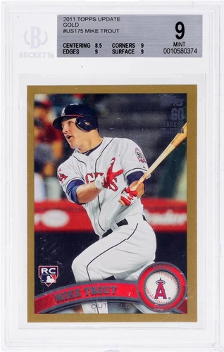 Mike Trout 2011 Topps Update #US175 Gold Rookie /2011 BGS 9