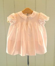  Vintage Hand Smocked Embroidered Pink Dress 3-6 Months Baby Girl Easter Summer