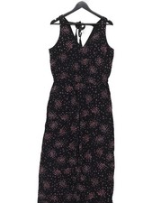 Loft Women's Jumpsuit M Black Floral Viscose with Polyester Wide-Leg Jumpsuit