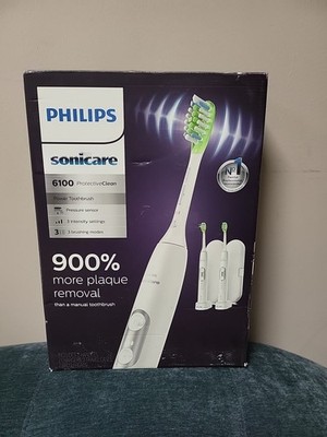 Philips Sonicare 6100 ProtectiveClean Power Toothbrush (2 Pack), White