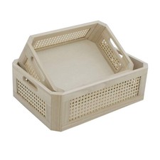Woven Wooden Bamboo Basket,Rectangular Storage Basket,Natural and Decorative,...