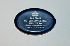 Vintage Quikoin Rubber Coin Purse Standard Oil Ray Clair Motor Service Denver CO