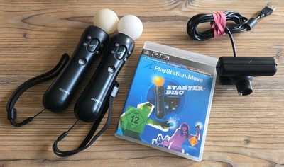 PlayStation 3+4 2 x Move Motion Controller + Kamera + Spiel - PS3 Twin SET Neu!