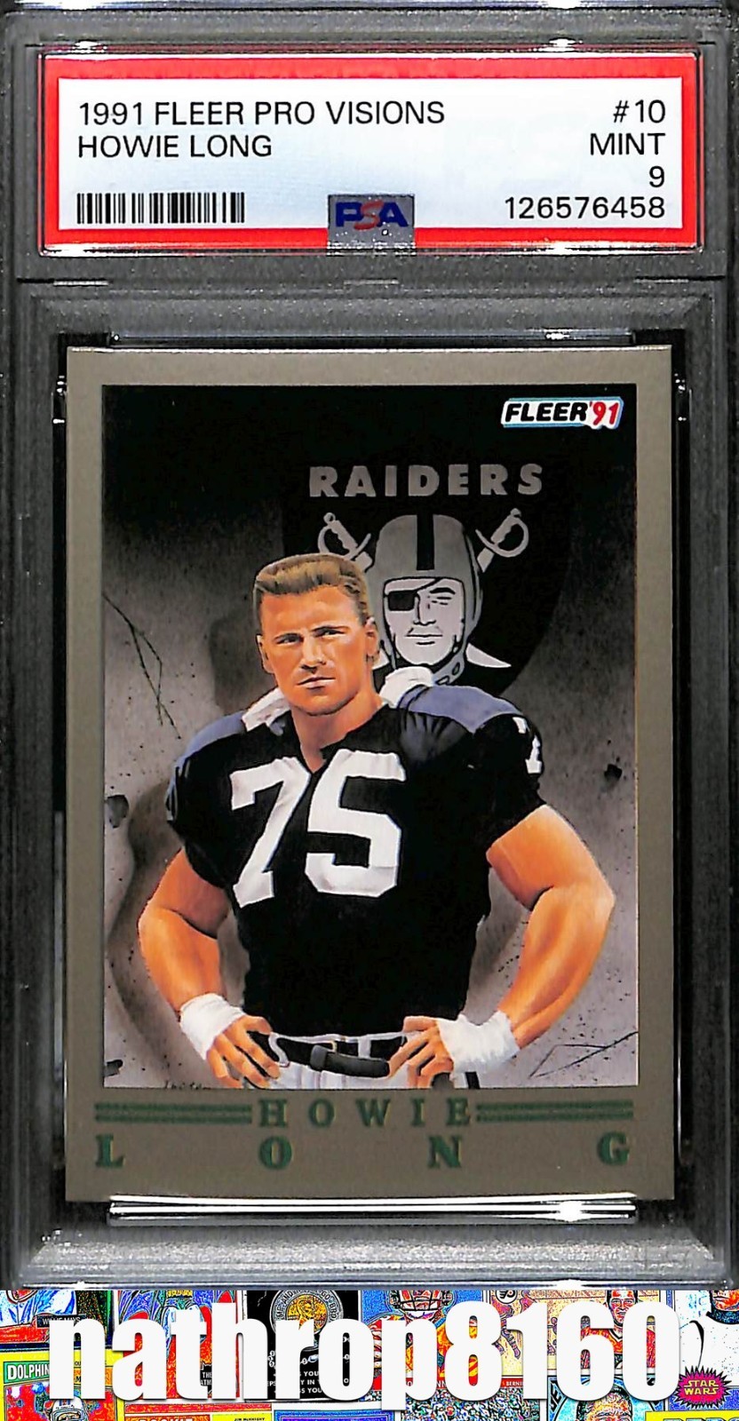 1991 Fleer Pro Visions #10 Howie Long HOF Los Angeles Raiders PSA 9 MINT 13346