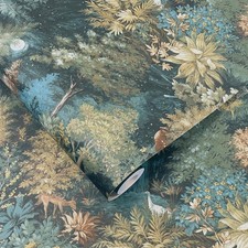 Midnight Woods Wallpaper Teal / Yellow Holden 14150 Decorative Wallpaper 