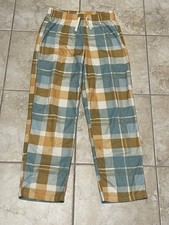Cat  Jack Boys Yellow And Green Plaid Flannel Pajama Pants size L