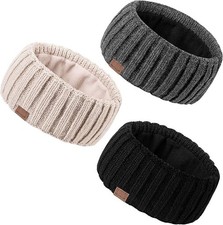 3 Pack Winter Headbands for Women, Ear Warmers Muffs for Cold Weather Gifts