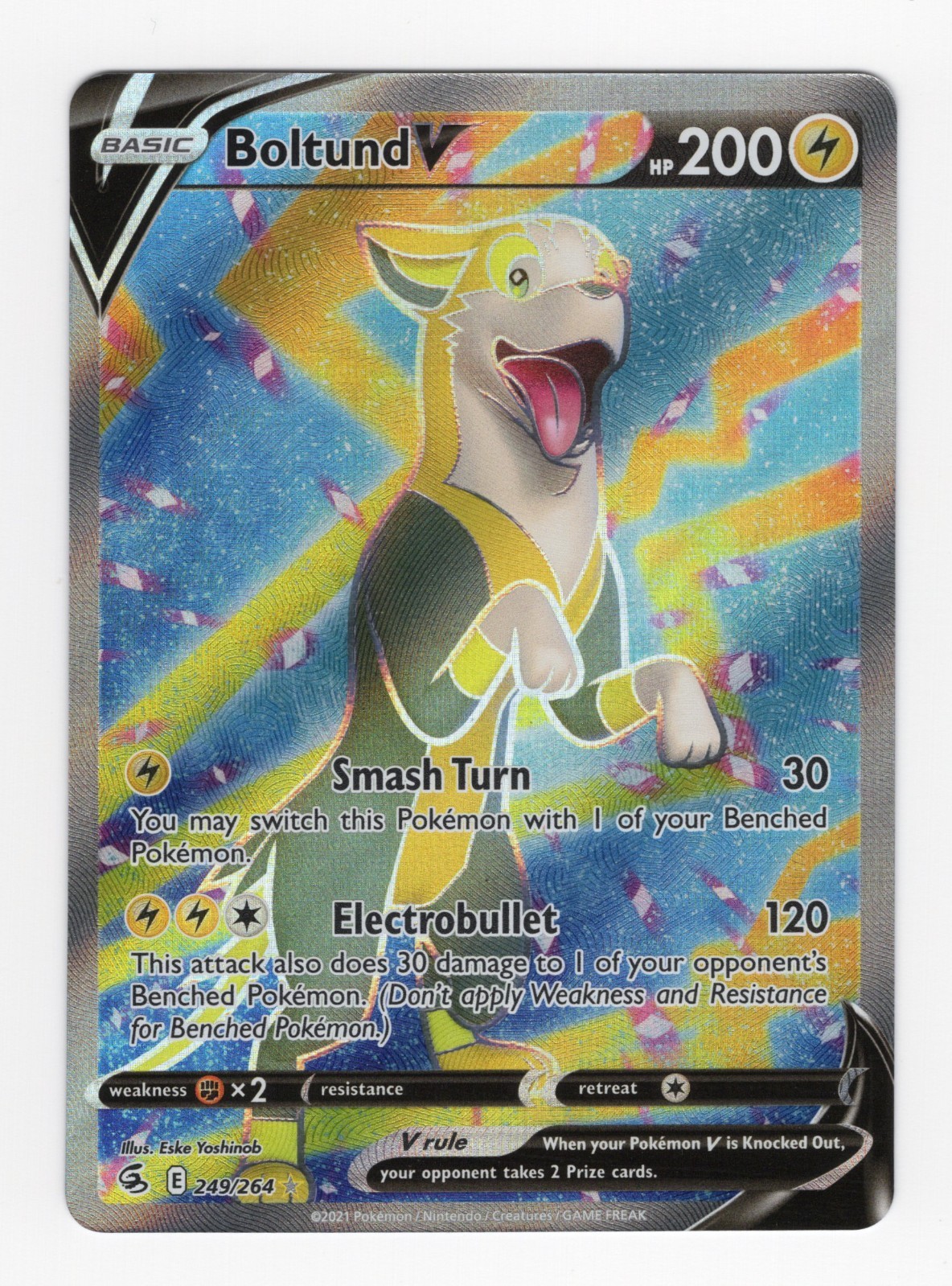 Pokemon TCG Boltund V 249/264 Fusion Strike Full Art NM
