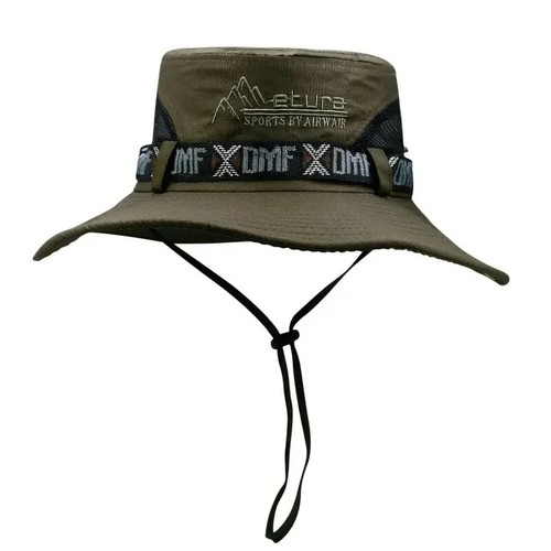 Sombrero Cubo Verano Hombres Exterior Protección UV Ala Ancha Panamá Safari Caza Hiki - Imagen 7 de 10