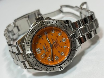 Breitling Superocean A17360 Orange Dial Automatic 1500M Diver Mens