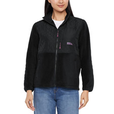 Eddie Bauer Women's Mixed Media Fleece Jacket Size Large Black